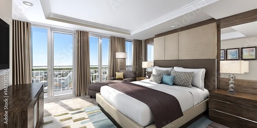 penthouse suite with deluxe accommodations for wealthy upper class photo