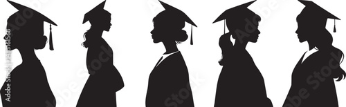 Graduation Silhouette Clipart set 