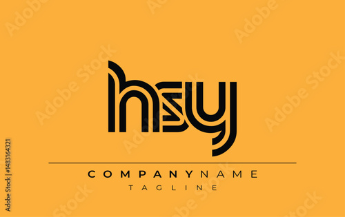 HRY Creative Unique Modern Letter Logo Design. Stylized logo featuring a unique letter design, presenting abstract minimalist aesthetics and modern appeal.