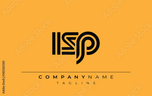 ISP Creative Unique Modern Letter Logo Design. Stylized logo featuring a unique letter design, presenting abstract minimalist aesthetics and modern appeal.