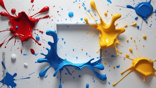 colorful paint splashes