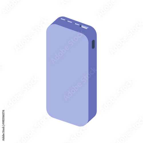 Power bank icon. Tech devices. Flat vector illustration.