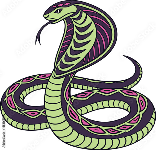 Stylized Cobra Snake Illustration
