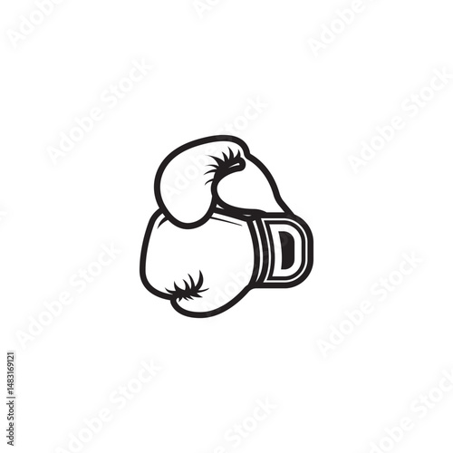 Boxing gloves logo vector icon illustration design