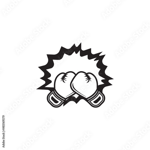 Boxing gloves logo vector icon illustration design