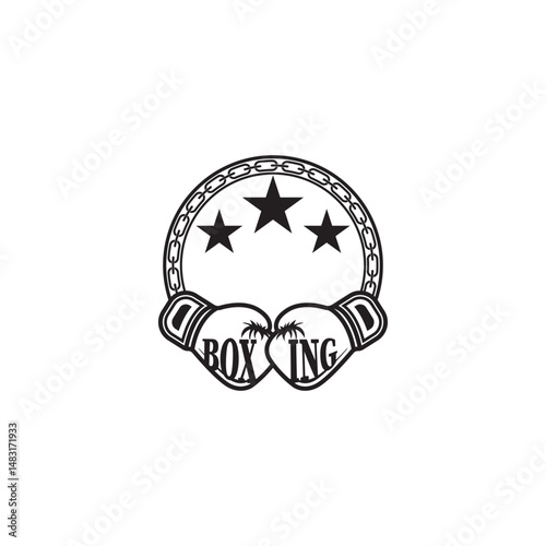 Boxing gloves logo vector icon illustration design
