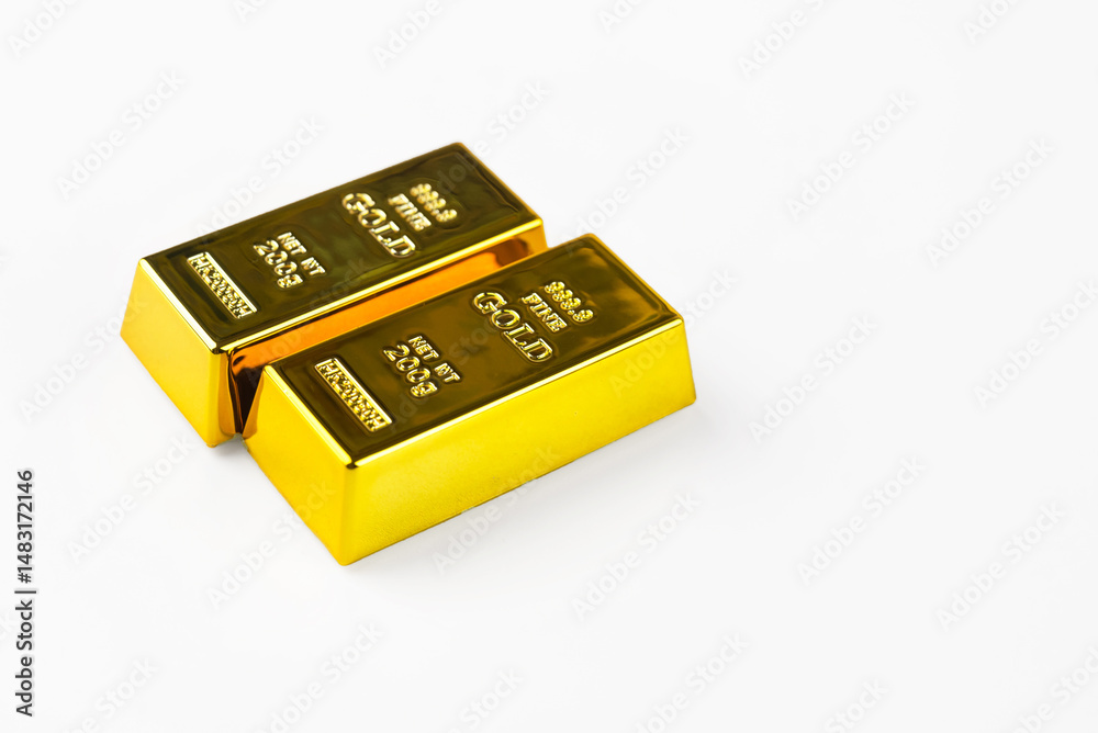 Gold bars against white Gold bars against white