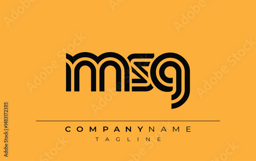 MSG Creative Unique Modern Letter Logo Design. Stylized logo featuring a unique letter design, presenting abstract minimalist aesthetics and modern appeal.