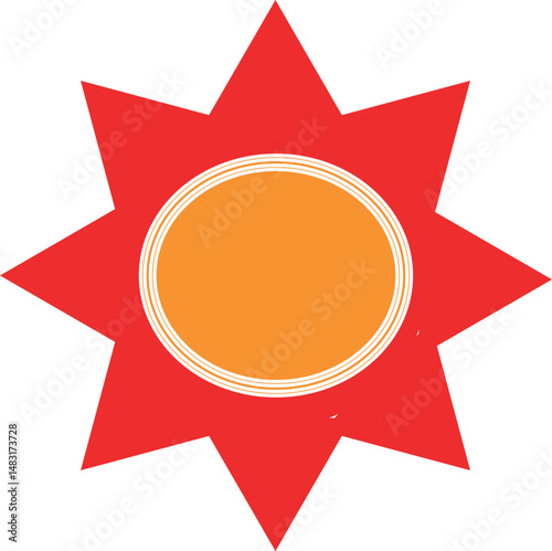 Watercolor vector sun shapes. Rising sun, sunset, dawn illustrations set. Fire colors round shape, watercolour stains. Orange red yellow circle, flaming crown frame. Maslenitsa, Shrovetide background.