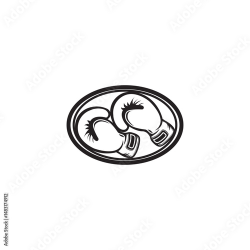 Boxing gloves logo vector icon illustration design