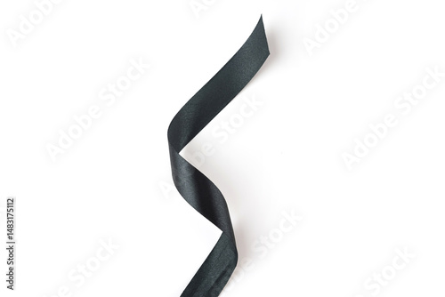 black satin ribbon isolated
