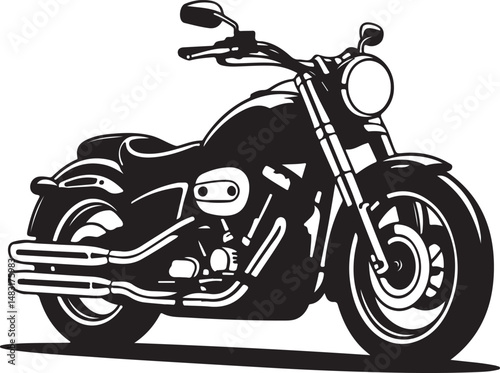 Man riding a motorcycle on the road with black and chrome bike