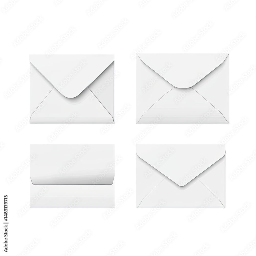 Blank white envelopes in various orientations Blank white envelopes in various orientations
