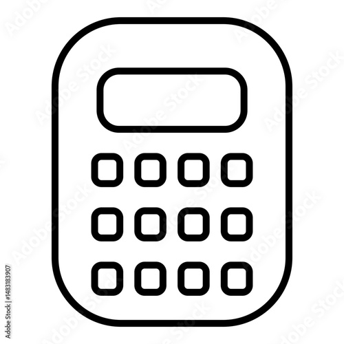 Calculator with numeric buttons and display screen, ideal for school or education themes