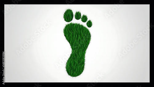 Green footprint made of grass