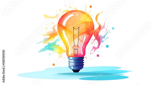 Flat Style Bulb Creativity in School Education Learning Concept