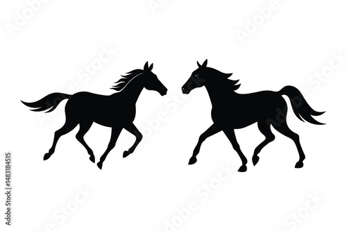 Racehorse Silhouette  Vector bundle  illustration, Racehorse Silhouette 