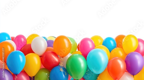 Wallpaper Mural Colorful balloons in various shades, creating a vibrant border on a white background Torontodigital.ca