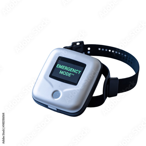 Emergency medical alert device in emergency mode activated wristband safety technology