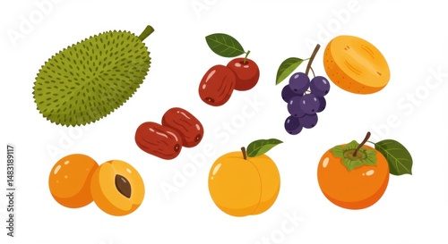 Vibrant Collection of Exotic and Common Fruits