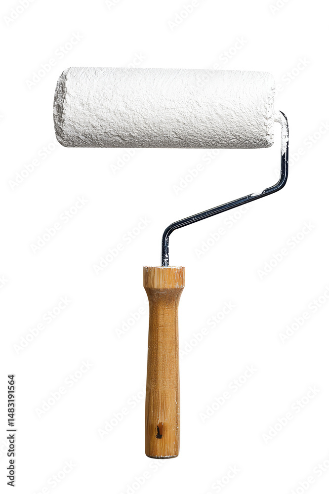 Fototapeta premium Blank paint roller brush isolated on transparent background.