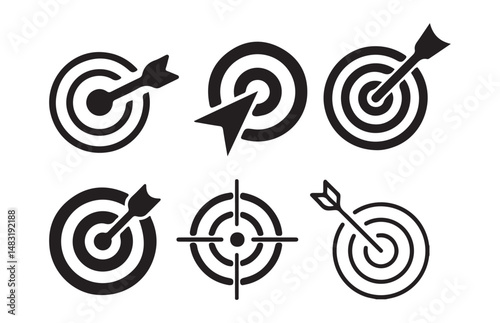 Target icons set. Goal symbol collection. Simple target with arrow. vector illustration eps 10