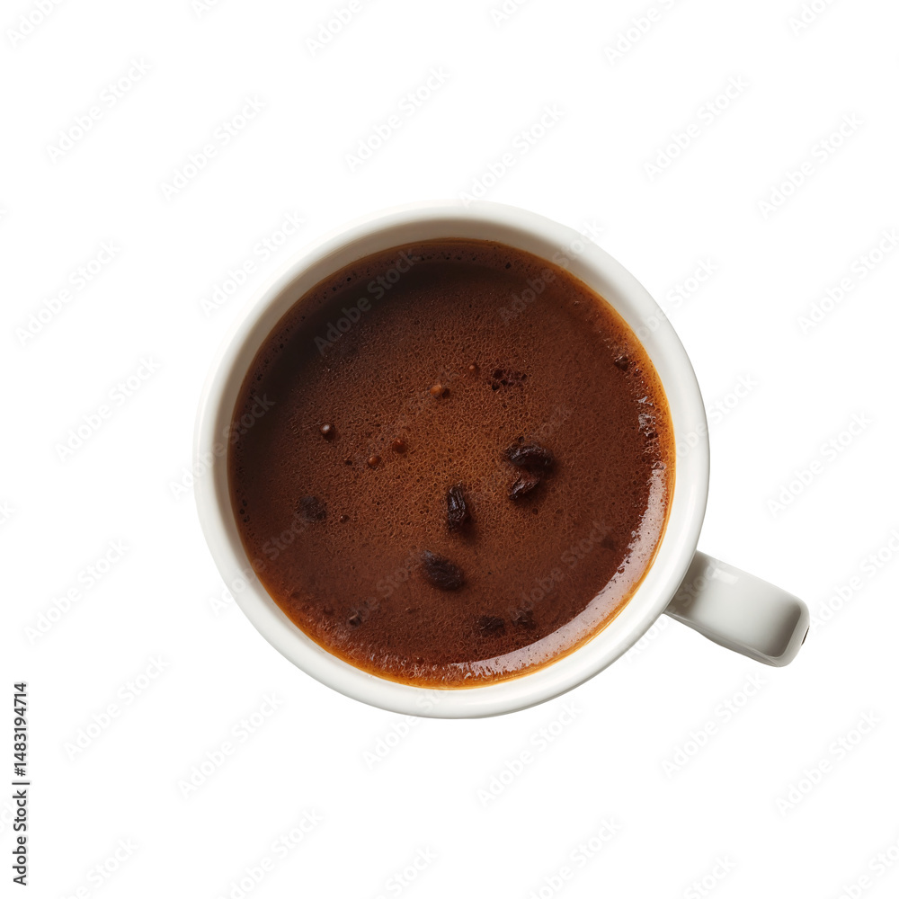 Obraz premium A top view of a cup of hot chocolate