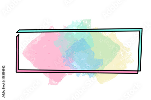 Empty frame on a pastel-colored paint background