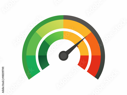 Modern Colorful Speedometer Gauge Performance Indicator Design
