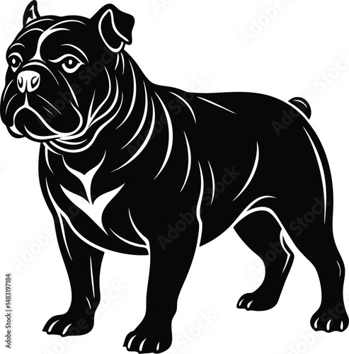 Bulldog Silhouette With Wide Stance