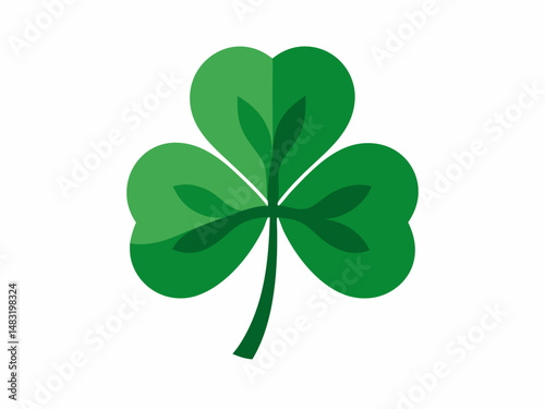 Simple Green Clover Leaf Illustration for St Patricks Day