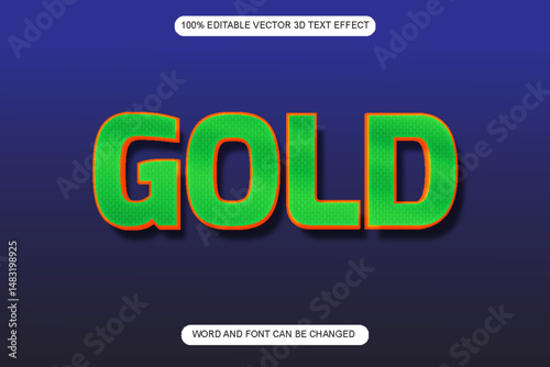 Fully editable and scalable gold text effect