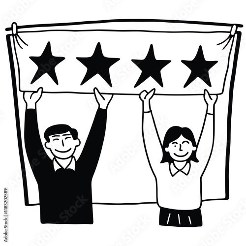 consumer-review-and-5-stars-rating-and-rate-with-p.eps