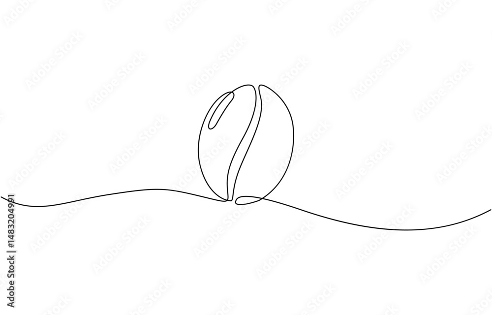 Obraz premium Continuous single line coffee bean pattern. Whole healthy organic coffee bean, Minimalist continuous one line drawing of coffee beans. Elegant and modern design, for coffee.