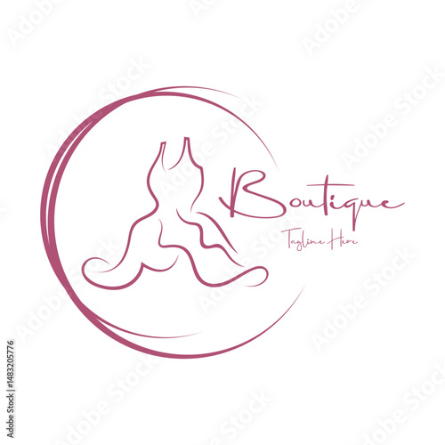 elegant women's fashion logo, clothing, boutique, convection, tailor, garment, business, apparel, fashion designer
