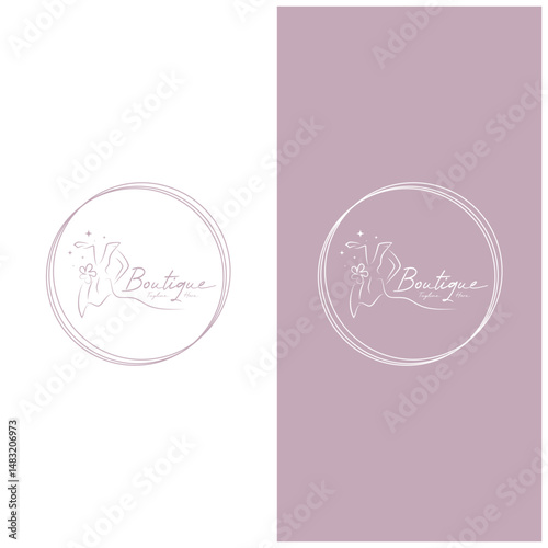elegant women's fashion logo, clothing, boutique, convection, tailor, garment, business, apparel, fashion designer