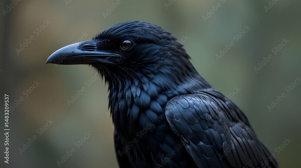Naklejka premium black raven. crow