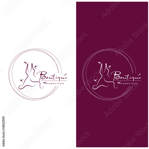 elegant women's fashion logo, clothing, boutique, convection, tailor, garment, business, apparel, fashion designer