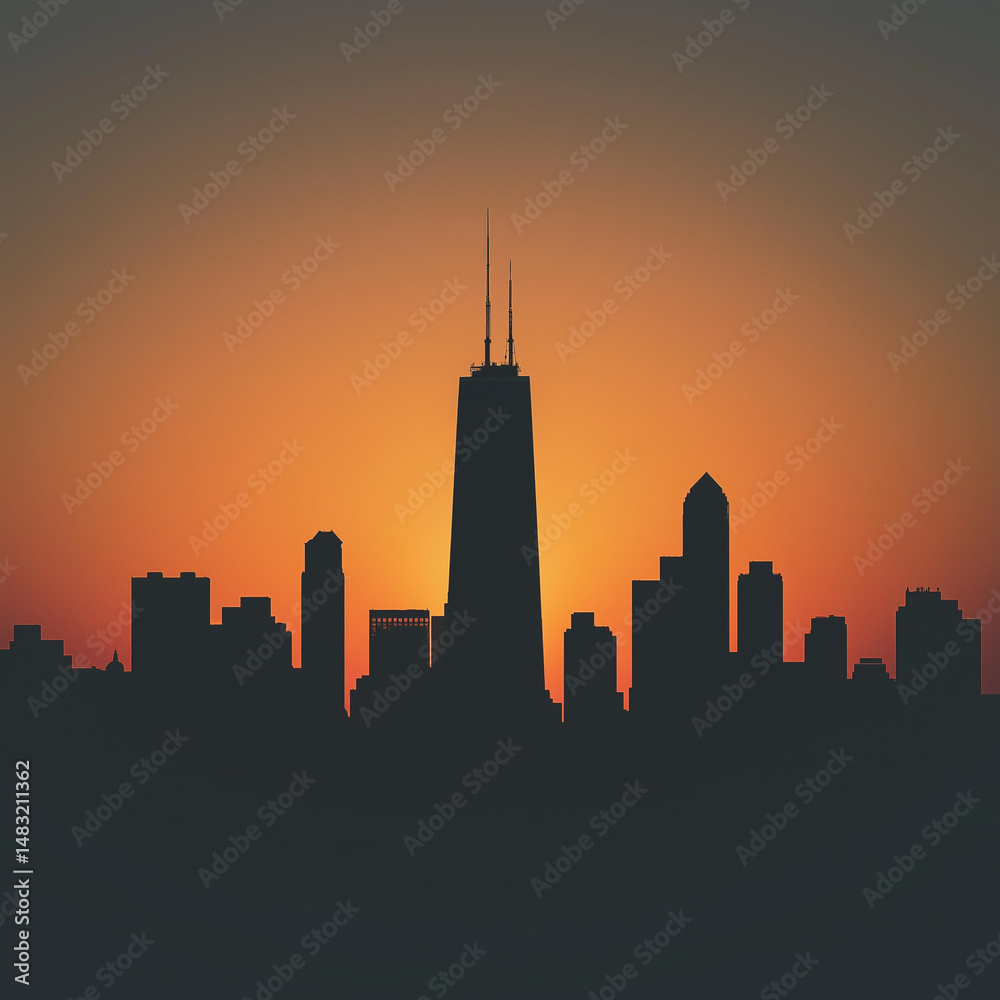 Obraz premium new york city skyline at sunset