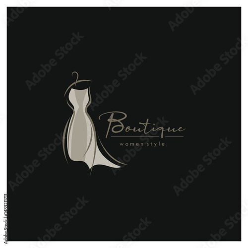 elegant women's fashion logo, clothing, boutique, convection, tailor, garment, business, apparel, fashion designer