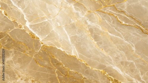 Elegant Beige Onyx Marble Texture with Golden Veins Background