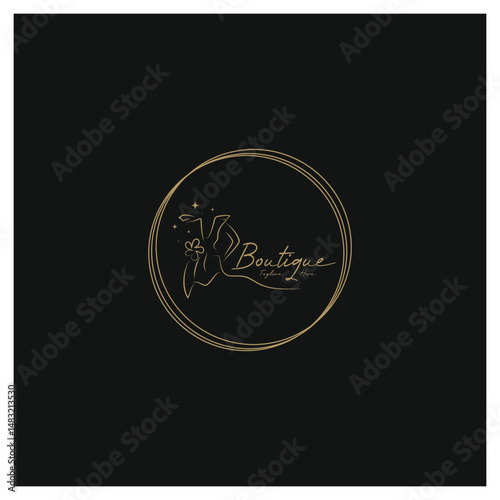 elegant women's fashion logo, clothing, boutique, convection, tailor, garment, business, apparel, fashion designer