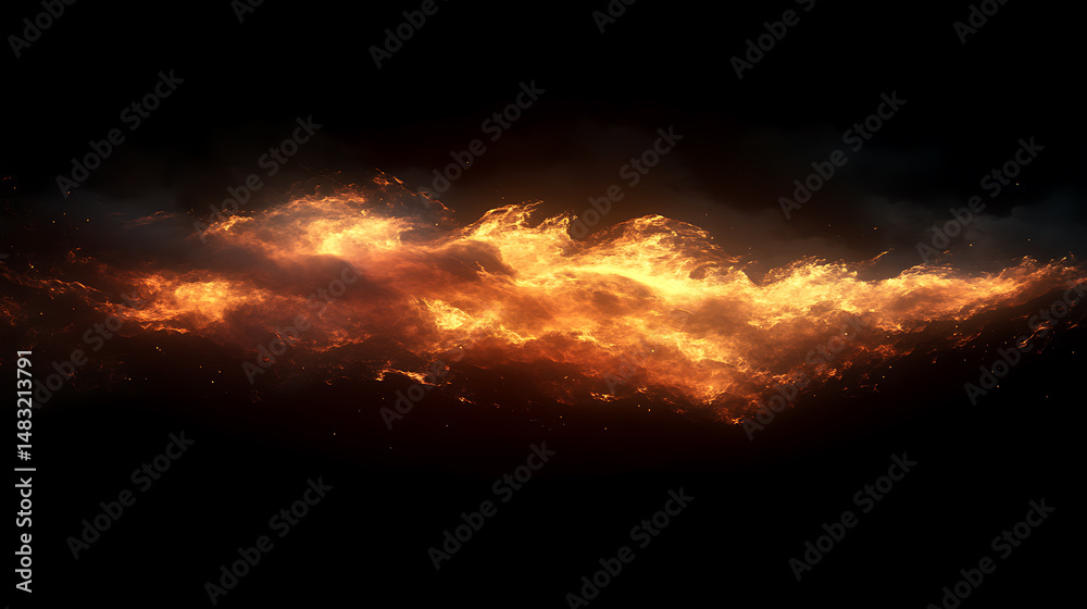 Naklejka premium Huge Hot Real Flames Fire