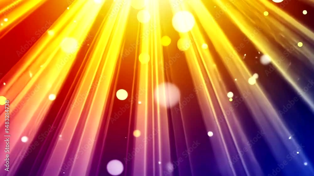 Radiant, colorful light rays burst from center. Radiant, colorful light rays burst from center.