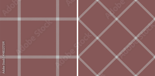 Classic plaid pattern variations in muted mauve and neutral tones. Ideal for backgrounds, textiles, or design elements. Versatile for warm, cozy themes.