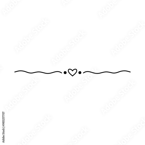 Hand drawn Heart swirl divider