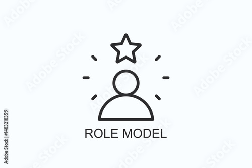 Role Model Icon Or Logo Isolated Vector Illustration
