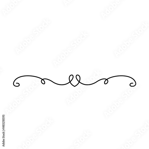 Hand drawn Heart swirl divider