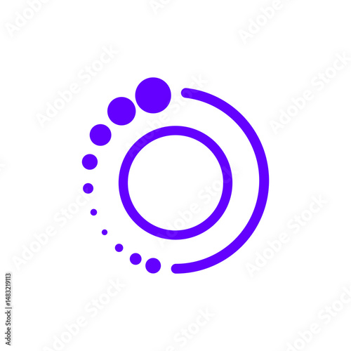 Stylish Violet Circle with Connected Dots Logo