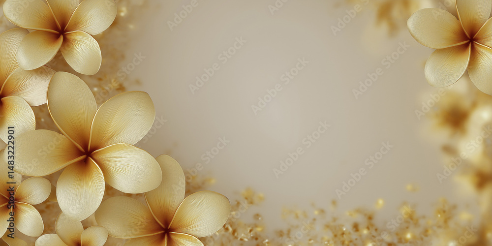 Obraz premium Golden sunflowers with leaves and artistic detailing